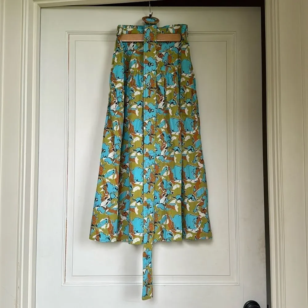 New Without Tag Pull On Cotton Skirt With Belt By Elizabeth James The Label